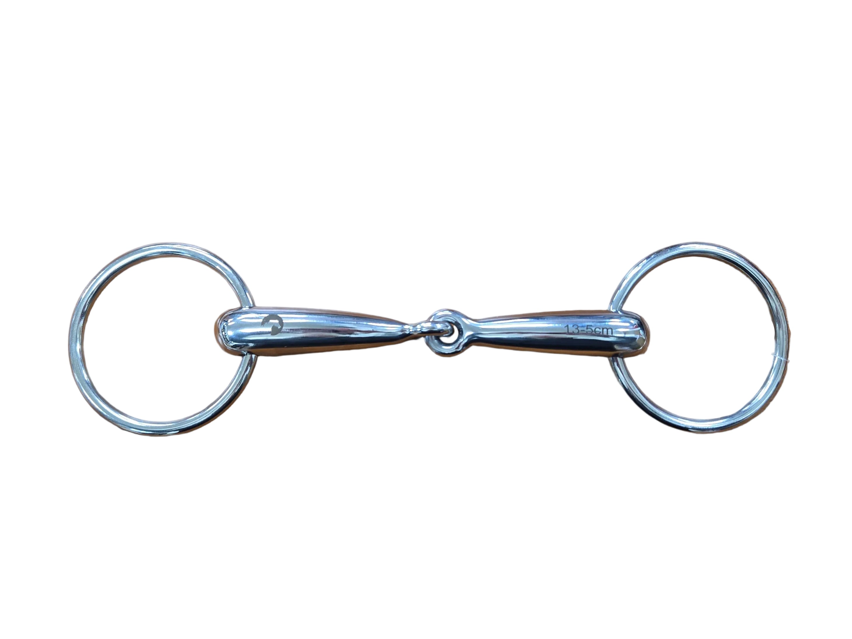Metal horse bridle bit on a wooden table